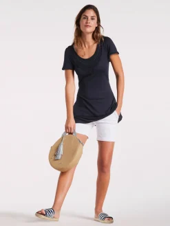 Linea Tesini T-Shirts<T-shirt long superbes détails en dentelle à l'encolure