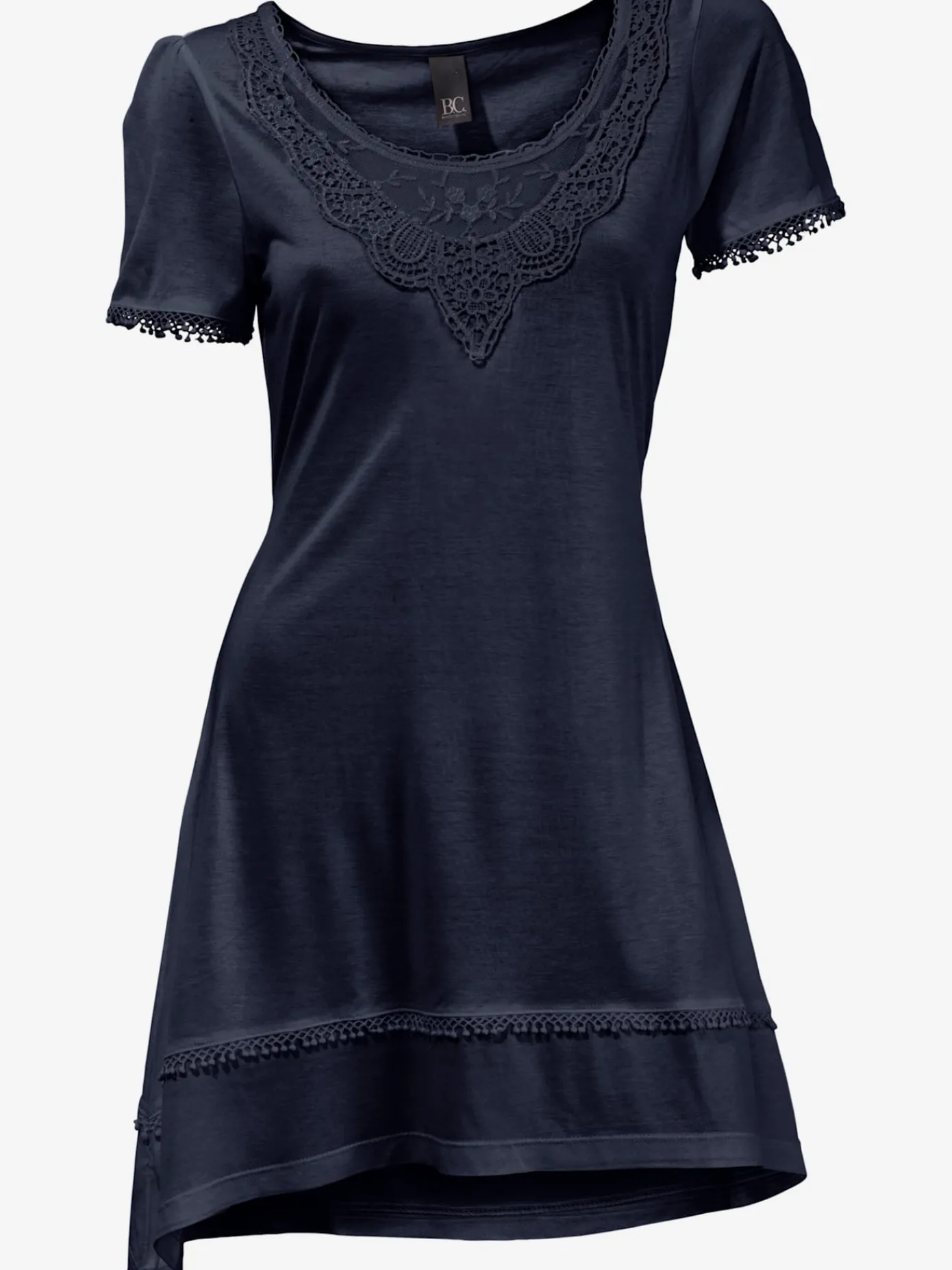 Linea Tesini T-Shirts<T-shirt long superbes détails en dentelle à l'encolure