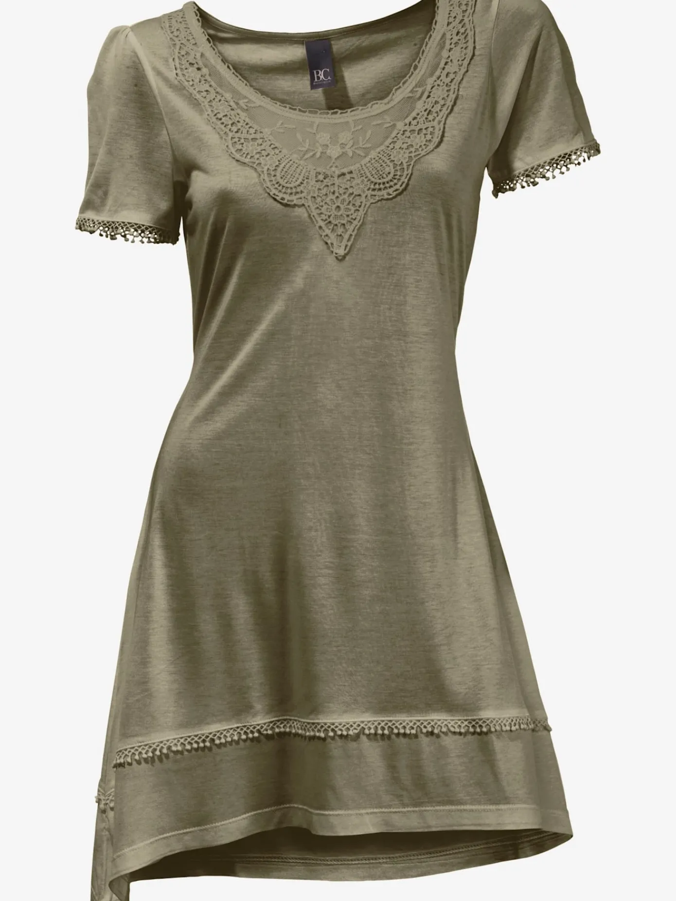 Linea Tesini T-Shirts<T-shirt long superbes détails en dentelle à l'encolure