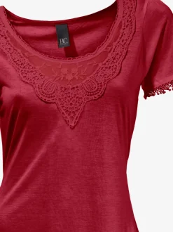 Linea Tesini T-Shirts<T-shirt long superbes détails en dentelle à l'encolure