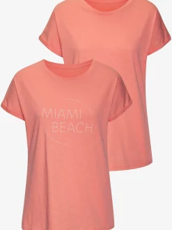 Vivance T-Shirts<T-shirt lot avec imprimé tendance uni devant