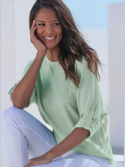 Vivance T-Shirts<T-shirt manches avec bride et bouton pour un port différent - longues ou courtes