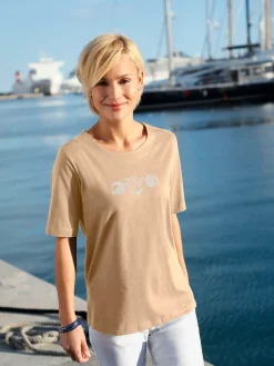 T-Shirts<T-shirt manches courtes col rond imprimé coquillages