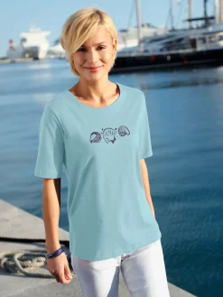 T-Shirts<T-shirt manches courtes col rond imprimé coquillages