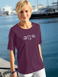 T-Shirts<T-shirt manches courtes col rond imprimé coquillages