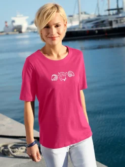 T-Shirts<T-shirt manches courtes col rond imprimé coquillages