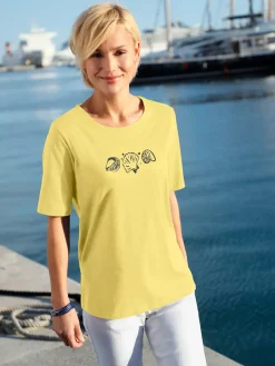 T-Shirts<T-shirt manches courtes col rond imprimé coquillages