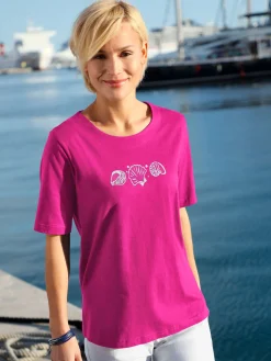 T-Shirts<T-shirt manches courtes col rond imprimé coquillages
