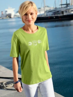 T-Shirts<T-shirt manches courtes col rond imprimé coquillages