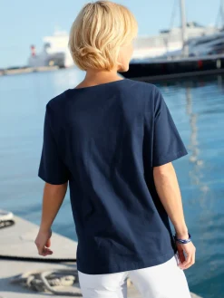 T-Shirts<T-shirt manches courtes col rond imprimé coquillages