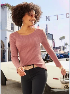 LASCANA T-Shirts<T-shirt manches longues basiques de qualité