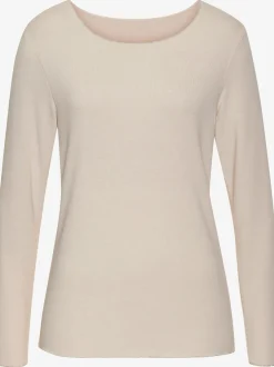 LASCANA T-Shirts<T-shirt manches longues bords pailletés raffinés à l'encolure, aux finitions des manches et à l'ourlet