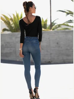 LASCANA T-Shirts<T-shirt manches longues encolure dos arrondie