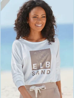 Elbsand T-Shirts<T-shirt manches longues large encolure ronde