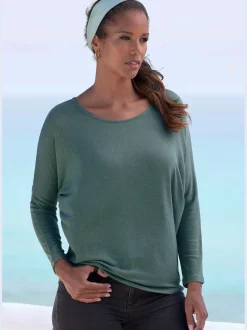 LASCANA T-Shirts<T-shirt manches longues manches chauve-souris pour un look décontracté