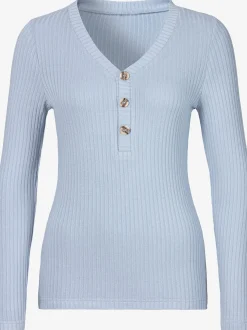 LASCANA T-Shirts<T-shirt manches longues petite patte de boutonnage avec boutons imitation corne