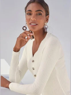 LASCANA T-Shirts<T-shirt manches longues petite patte de boutonnage avec boutons imitation corne