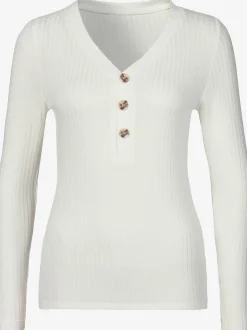 LASCANA T-Shirts<T-shirt manches longues petite patte de boutonnage avec boutons imitation corne