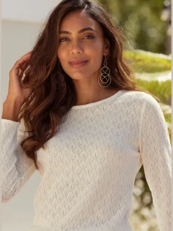 Vivance T-Shirts<T-shirt manches longues tricot fin ajouré