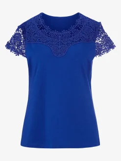 Fair Lady T-Shirts<T-shirt mélange coton-modal haut et mancherons en broderie anglaise