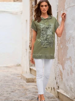 Mandarin T-Shirts<T-shirt motif imprimé devant