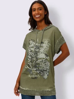 Mandarin T-Shirts<T-shirt motif imprimé devant