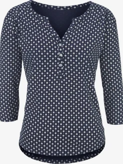 LASCANA T-Shirts<T-shirt patte de boutonnage avec boutons légèrement brillants