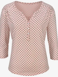 LASCANA T-Shirts<T-shirt patte de boutonnage avec boutons légèrement brillants