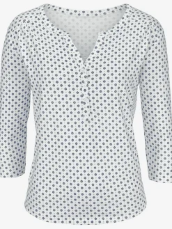 LASCANA T-Shirts<T-shirt patte de boutonnage avec boutons légèrement brillants
