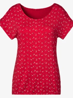 LASCANA T-Shirts<T-shirt petit nœud et découpe au niveau des manches