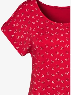 LASCANA T-Shirts<T-shirt petit nœud et découpe au niveau des manches