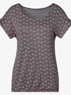 LASCANA T-Shirts<T-shirt petit nœud et découpe au niveau des manches