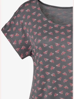 LASCANA T-Shirts<T-shirt petit nœud et découpe au niveau des manches