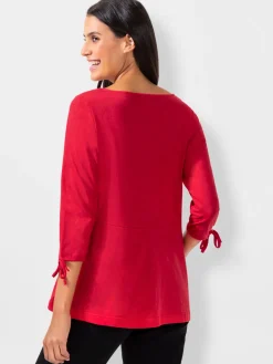 T-Shirts<T-shirt printanier bas évasé à gros boutons