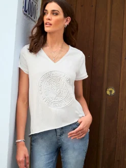 Mandarin T-Shirts<T-shirt pur coton