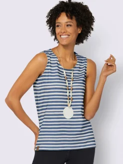 Collection L T-Shirts|Débardeurs<T-shirt rayé pur coton