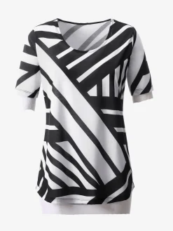 T-Shirts<T-shirt rayures revisités col rond manches courtes