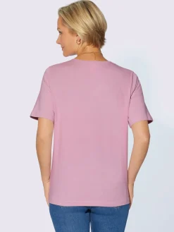 T-Shirts<T-shirt simple avec effet brillant sur encolure