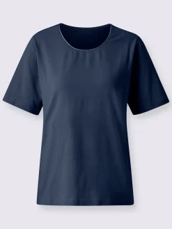 T-Shirts<T-shirt simple avec effet brillant sur encolure
