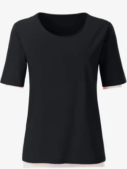 T-Shirts<T-shirt simple avec effet brillant sur encolure