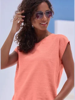 Vivance T-Shirts<T-shirt structure rayée tendance