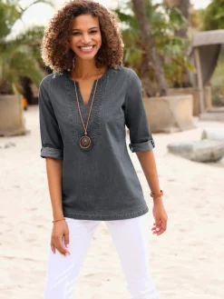 Collection L Tuniques<Tunique en jean pur coton