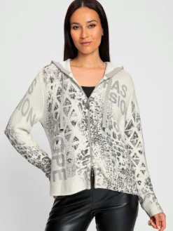 Rick Cardona Gilets Et Cardigans<Veste à capuche en tricot imprimé mode