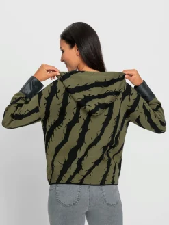 Rick Cardona Gilets Et Cardigans<Veste à capuche en tricot mélange de matières tendance