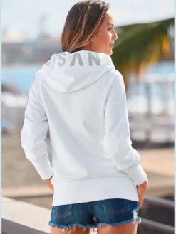 Elbsand T-Shirts<Veste à capuche large bord-côte aux finitions