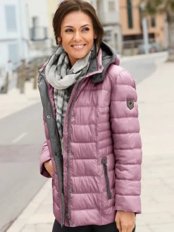 Vestes<Veste décontractée col montant capuche doublure contrastée