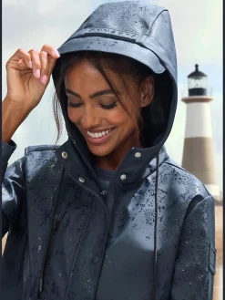 Elbsand Vestes<Veste de pluie parka longue à capuche