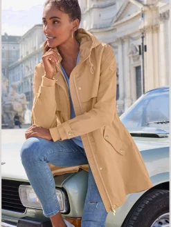 French Connection Vestes<Veste d'extérieur veste légère à capuche réglable et détails dorés