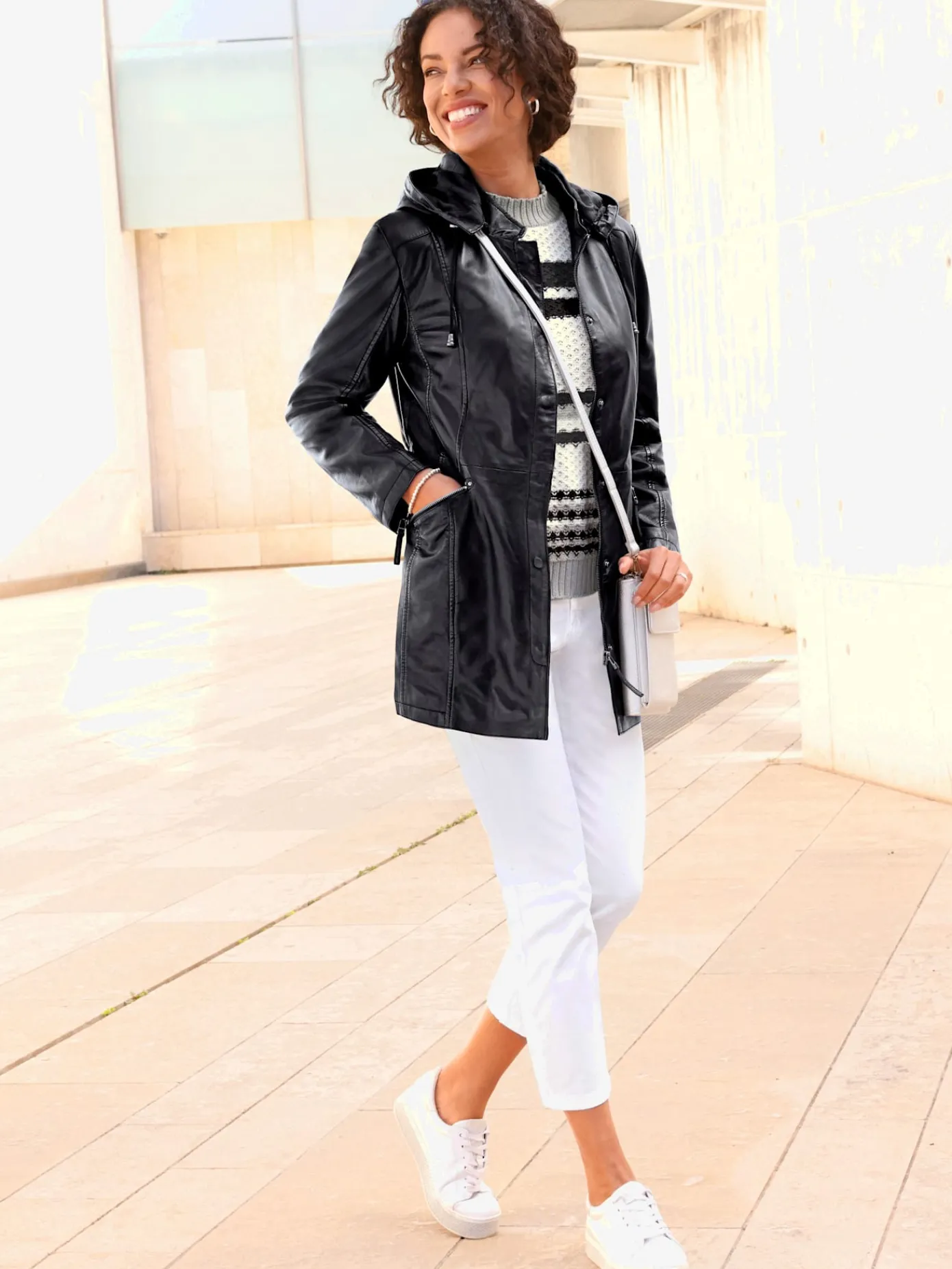 Collection L Vestes<Veste en cuir cuir agneau nappa véritable