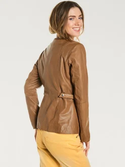 Linea Tesini Vestes<Veste en cuir cuir d'agneau souple